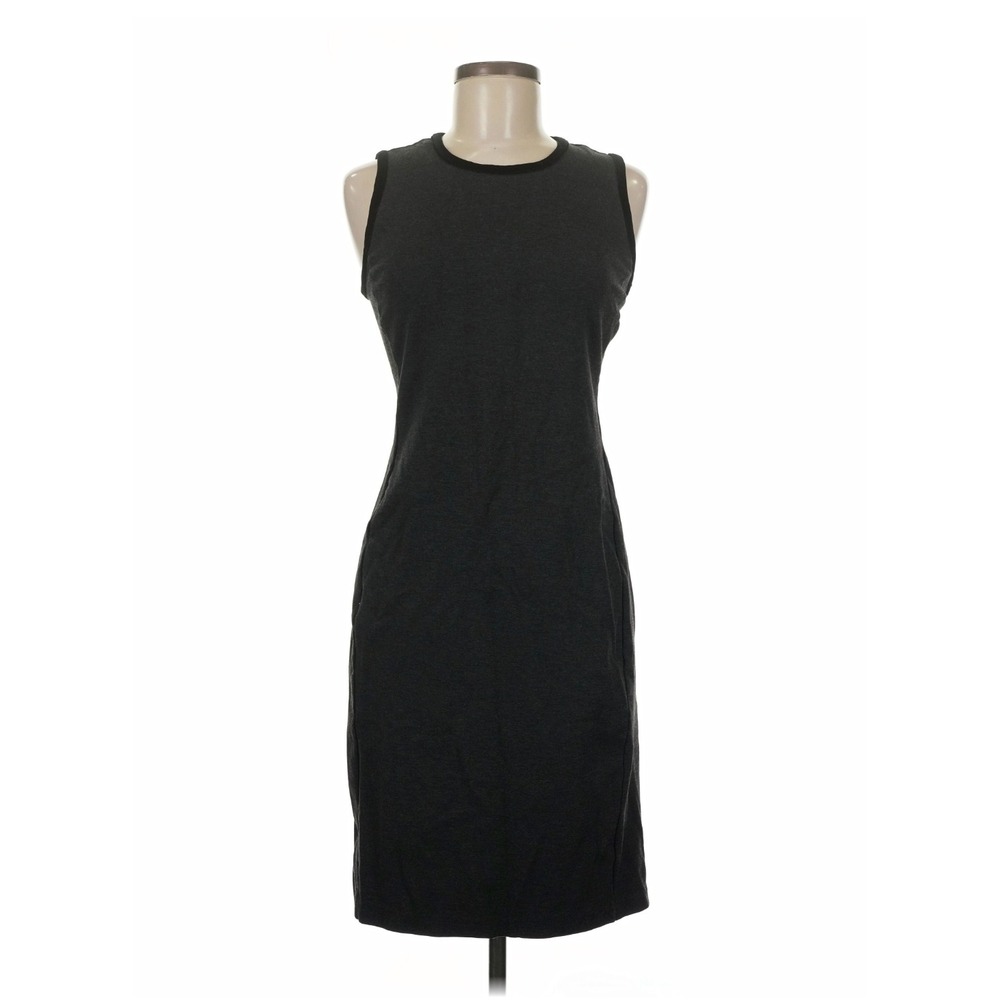 Lauren Ralph Lauren Womens Gray Sleeveless Sheath Dress Size M Crew Neck Knit
